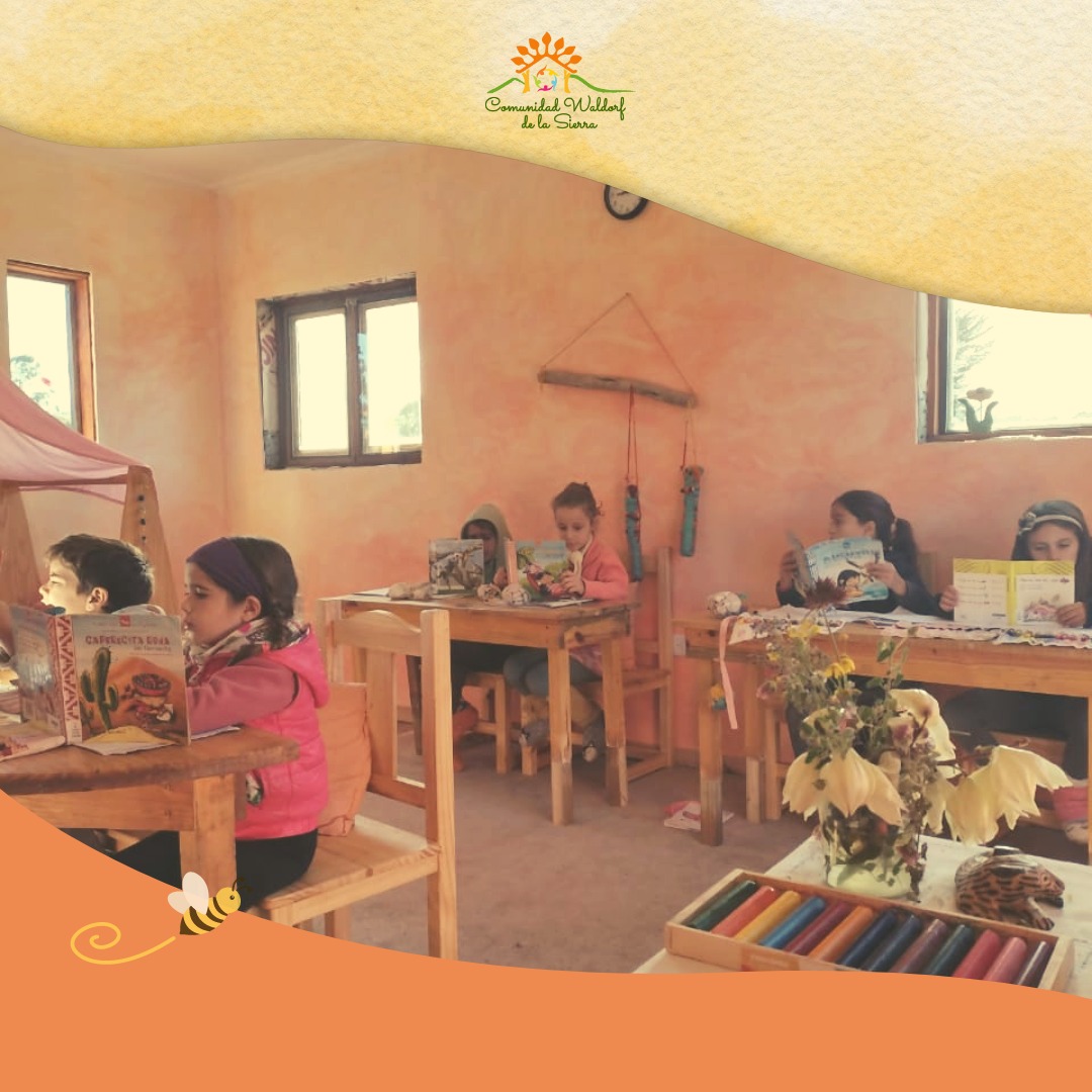 Niños en clase en La Colmena